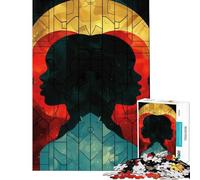 Puzzle da 1000 pezzi per ragazzi doppio profilo effetto vetrata artistica divertimento a casa corsa di velocità manuale gioco pratico per ragazzi dai 14 anni in su (38x52cm)