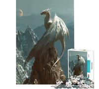 Puzzle da 1000 pezzi per ragazzi Drago al Chiaro di Luna Maestà Gioco rompicapo Giocattolo stimolante Ottimo regalo e Giocattolo per la decorazione della casa (Dimensioni 38x52cm)