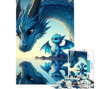 Puzzle da 1000 pezzi per ragazzi Drago Bambino Riflesso Puzzle da 1000 pezzi Decorazione per la casa Giocattolo Decorazione da parete Offerta Regalo per tutta la famiglia (50x75cm)