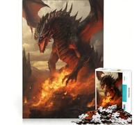 Puzzle da 1000 pezzi per ragazzi: Drago che emerge dall'inferno, giocattolo antistress, per divertimento in famiglia, compleanno e Natale 50x75cm