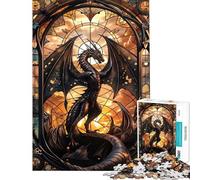 Puzzle da 1000 pezzi per ragazzi drago color terra puzzle per adulti giochi rilassanti migliora la memoria ideale come regalo per tutta la famiglia (dimensioni 38x26cm)