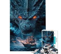 Puzzle da 1000 pezzi per ragazzi Drago dei Mari Tempestosi Puzzle per adulti fai da te Gioco di analisi e logica Regalo di compleanno e unico (Dimensioni 50x75cm)
