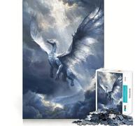 Puzzle da 1000 pezzi per ragazzi,drago del cielo celeste,design finemente intagliato,gioco di concentrazione,regalo per momenti di pace,regalo di Natale per il tempo libero (50x75cm)