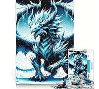 Puzzle da 1000 pezzi per ragazzi, Drago della bufera di neve, giochi per famiglie, migliora la memoria, con poster e foglio di curiosità abbinati 38x52cm