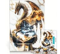 Puzzle da 1000 pezzi per ragazzi Drago dell'Alba Eterna, giocattolo antistress, per divertimento in famiglia, compleanno e Natale 38x52cm