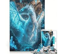 Puzzle da 1000 pezzi per ragazzi "Drago di ghiaccio eterno", gioco educativo, decorazione da parete, ideale come regalo 50x75cm