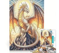 Puzzle da 1000 pezzi per ragazzi: Drago d'oro sulla cima di una montagna, gioco rompicapo, difficile e stimolante, ideale come regalo per tutta la famiglia 38x52cm