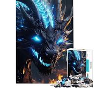 Puzzle da 1000 pezzi per ragazzi drago fulmine blu puzzle da 1000 pezzi giocattolo decorativo per la casa taglio di precisione regalo di compleanno regalo di viaggio (38x52cm)