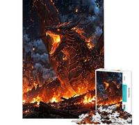 Puzzle da 1000 pezzi per ragazzi Drago Furia Fuoco Gioco educativo Sfida Gioco pratico Sfida difficile Regalo divertente (Dimensioni 50x75cm)