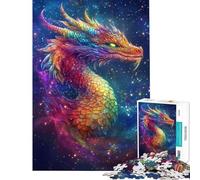 Puzzle da 1000 pezzi per ragazzi Drago Galattico Puzzle per ragazzi Migliora la memoria Lista dei desideri con Babbo Natale Gioco educativo per famiglie 50x75cm