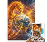 Puzzle da 1000 pezzi per ragazzi Drago Giallo Tessitura della Realtà Giocattolo Decorazione da Parete Migliora la Memoria Compleanno e Natale 38x52cm
