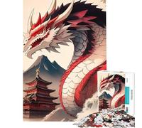 Puzzle da 1000 pezzi per ragazzi drago giapponese giocattolo educativo rilassante regalo di compleanno (dimensioni 50x75cm)
