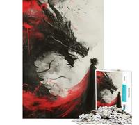 Puzzle da 1000 pezzi per ragazzi drago inchiostro ombra difficile e stimolante decorazione perfetta gioco educativo per ragazzi dai 14 anni in su 38x26cm