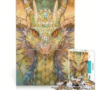 Puzzle da 1000 pezzi per ragazzi, Drago Leggendario in Vetro, Gioco Impossibile, Allena la tua mente e le tue mani, Regalo di compleanno, Regali, 38x52cm