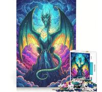 Puzzle da 1000 pezzi per ragazzi: Drago maestoso sulla cima di una montagna gioco impossibile difficile e stimolante compleanno e Natale 38x26cm