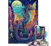 Puzzle da 1000 pezzi per ragazzi Drago nella Terra di Cristallo Gioco divertente decorazione perfetta idea regalo per tutta la famiglia (dimensioni 50x75cm)