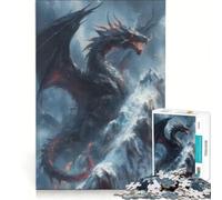 Puzzle da 1000 pezzi per ragazzi: Drago nero sulla montagna, giocattolo educativo, decorazione per la casa, compleanni e occasioni speciali 38x52cm