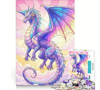 Puzzle da 1000 pezzi per ragazzi Drago pastello tra le nuvole Giochi per famiglie Divertimento in famiglia Collezione d'artista Belle arti 50x75cm