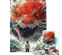 Puzzle da 1000 pezzi per ragazzi Drago Rosso Leggendario Giochi Divertenti Giocattoli che Creano Passione Regalo di Compleanno Adatto alle Coppie (dimensioni 75x50cm)