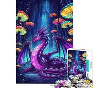 Puzzle da 1000 pezzi per ragazzi: Drago viola nella grotta dei funghi Puzzle per adulti gioco per famiglie migliora la memoria Ideale come regalo per tutta la famiglia (dimensioni 38x52cm)