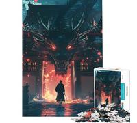 Puzzle da 1000 pezzi per ragazzi Dragon Gate sfida impegnativa da completare decorazione murale gioco educativo per ragazzi dai 14 anni in su (38x52cm)
