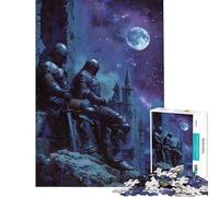 Puzzle da 1000 pezzi per ragazzi Due Cavalieri nella Notte Attività Divertenti da Fare a Casa Giochi Educativi e Divertenti Adatto a partire dai 14 anni (50x75cm)