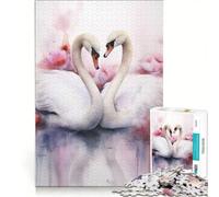 Puzzle da 1000 pezzi per ragazzi "Due cigni innamorati" gioco interattivo attività per famiglie ottimo regalo per gli appassionati di videogiochi 50x75cm