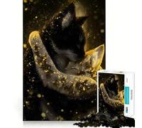 Puzzle da 1000 pezzi per ragazzi due gatti che si abbracciano, glitter, ritagli precisi, gioco cognitivo, regalo per momenti di relax, decorazione natalizia (38x26cm)