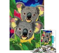 Puzzle da 1000 pezzi per ragazzi due koala tra la vegetazione colorata sfida per l'intelligenza giocattolo avvincente giochi per famiglie un'opera d'arte idee regalo (dimensioni 38x26cm)