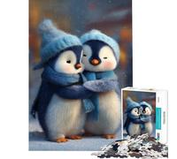Puzzle da 1000 pezzi per ragazzi due simpatici pinguini che si abbracciano in inverno Un puzzle difficile e stimolante per il divertimento in famiglia Giochi divertenti per ragazzi dai 14 anni in su