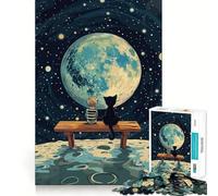 Puzzle da 1000 pezzi per ragazzi e gatti che osservano la Terra,incastro perfetto,gioco di logica,regalo per il tempo libero,Natale,arte e svago (38x52cm)