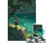 Puzzle da 1000 pezzi per ragazzi e ragazze pesca in un lago magico Gioco intellettuale rilassante adatto anche alle coppie Regalo divertente (dimensioni 38x52cm)