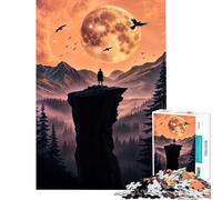 Puzzle da 1000 pezzi per ragazzi "Echi della scogliera illuminata dalla luna" giocattolo educativo giochi didattici taglio di precisione opera d'arte regalo (dimensioni 38x52cm)