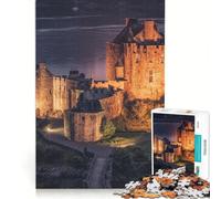 Puzzle da 1000 pezzi per ragazzi, Eilean Donan Castle, gioco rilassante, antistress, lista dei desideri con Babbo Natale 38x52cm