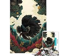 Puzzle da 1000 pezzi per ragazzi elegante disegno di un pesce Betta nero puzzle per ragazzi giochi rilassanti analisi e logica regalo di compleanno e unico (dimensioni 50x75cm)