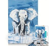 Puzzle da 1000 pezzi per ragazzi: Elegante elefante nell'acqua, giocattolo fai-da-te, migliora la memoria, collezione d'artista, belle arti 50x75cm