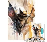 Puzzle da 1000 pezzi per ragazzi elegante pipistrello ad acquerello gioco rompicapo stimolante giocattolo ideale come regalo e per divertirsi in famiglia (dimensioni 38x52cm)