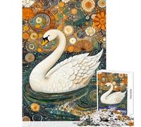 Puzzle da 1000 pezzi per ragazzi elegante puzzle artistico con cigno giocattolo per adulti decorazione murale analisi e logica attività divertenti da fare a casa (dimensioni 50x75cm)