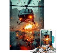 Puzzle da 1000 pezzi per ragazzi elicottero esplosivo puzzle per ragazzi giochi per famiglie migliora la memoria gioco stimolante regalo (dimensioni 50x75cm)