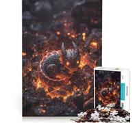 Puzzle da 1000 pezzi per ragazzi Emberdrake︰ Il piccolo drago di lava, gioco rilassante, antistress, lista dei desideri con Babbo Natale 38x52cm