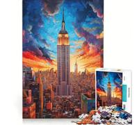 Puzzle da 1000 pezzi per ragazzi, Empire State Building, New York, giochi per famiglie, impegnativo da completare, regalo per amici e parenti 38x26cm