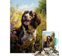 Puzzle da 1000 pezzi per ragazzi English Springer Spaniel attività divertenti da fare a casa taglio di precisione giochi rilassanti per ragazzi dai 14 anni in su gioco di puzzle offerto (38x52cm)