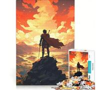 Puzzle da 1000 pezzi per ragazzi Eroe sulla cima di una montagna giochi per famiglie antistress regalo per amici e parenti 50x75cm