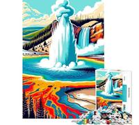 Puzzle da 1000 pezzi per ragazzi eruzione del geyser di Yellowstone ideale per compleanni e Natale Migliora la memoria e riduce lo stress Adatto a partire dai 14 anni (38x52cm)