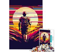 Puzzle da 1000 pezzi per ragazzi escursione al tramonto colorato gioco educativo giocattolo intellettuale regalo per compleanni apprendimento educativo (dimensioni 38x26cm)