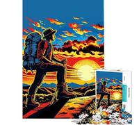 Puzzle da 1000 pezzi per ragazzi escursione al tramonto pop art sfida da completare corsa a tempo gioco rilassante per ragazzi dai 14 anni in su (50x75cm)