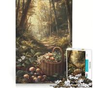 Puzzle da 1000 pezzi per ragazzi: Escursione nel bosco con funghi, gioco rilassante, antistress intellettuale, compleanno 38x26cm