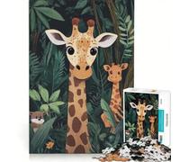 Puzzle da 1000 pezzi per ragazzi: Famiglia di giraffe nella giungla, gioco pratico, divertente e spiritoso, regalo per amici e familiari 50x75cm