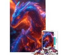 Puzzle da 1000 pezzi per ragazzi fantastico drago al neon gioco per famiglie sfida di intelligenza giocattolo avvincente opera d'arte regalo attività per famiglie (dimensioni 38x52cm)