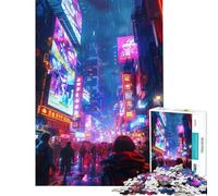 Puzzle da 1000 pezzi per ragazzi fantastico puzzle Cyberpunk Nights giochi divertenti di analisi e logica compleanno e Natale (dimensioni 50x75cm)